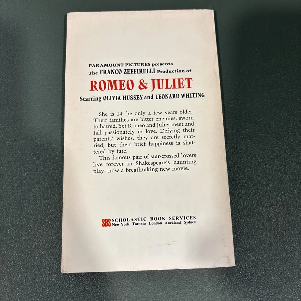 Romeo and Juliet William Shakespeare Vintage 1973 Scholastic Paperback TK 790